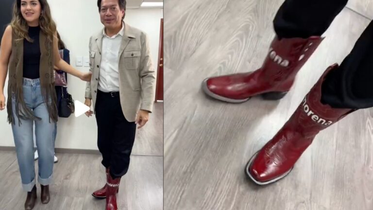 Mario Delgado presume botas vaqueras al estilo 4T