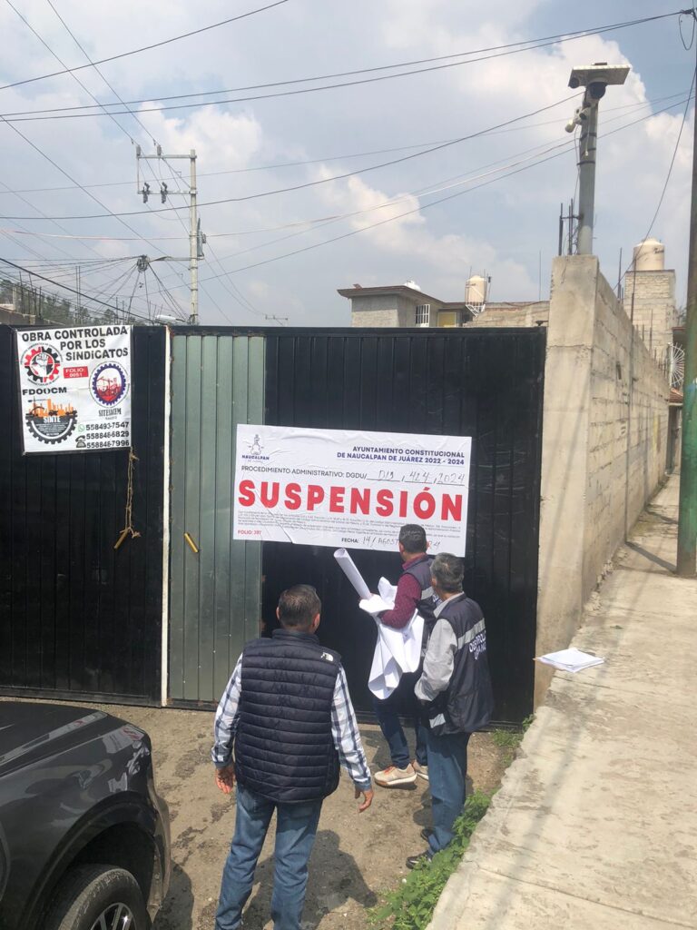 Clausuran obras en Naucalpan por falta de permisos; Investigan Extracción Ilegal de Agua