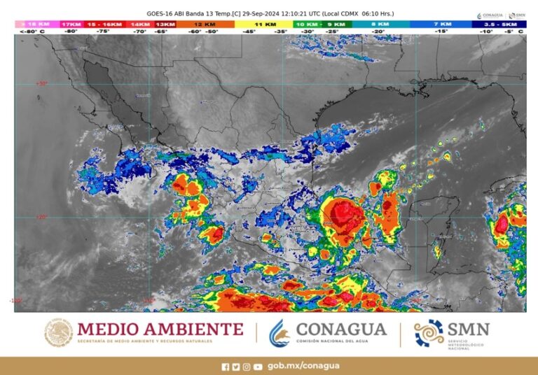 Intensas Lluvias y Vientos Fuertes Afectarán a Diversos Estados del País: Conagua