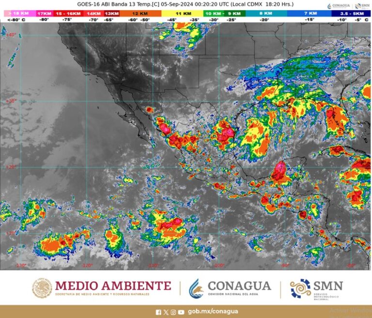 Durante esta noche, se prevén lluvias intensas en el noreste, occidente y sureste de México