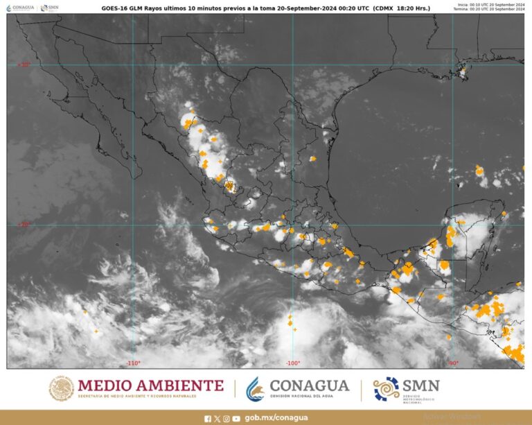 Prevén Lluvias Intensas y Vientos Fuertes en Varias Regiones de México en las Próximas Horas