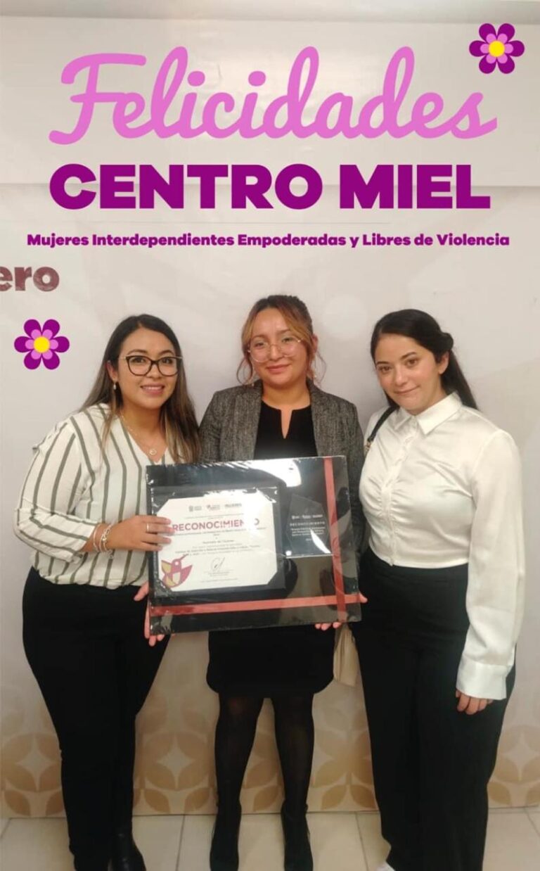 Centro M.I.E.L. de Tecámac recibe reconocimiento por su labor en apoyo a mujeres víctimas de violencia