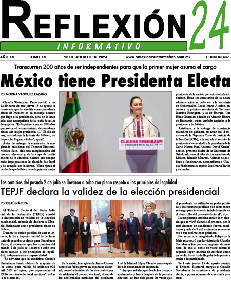 Reflexion 24 No 467 | México tiene Presidenta Electa
