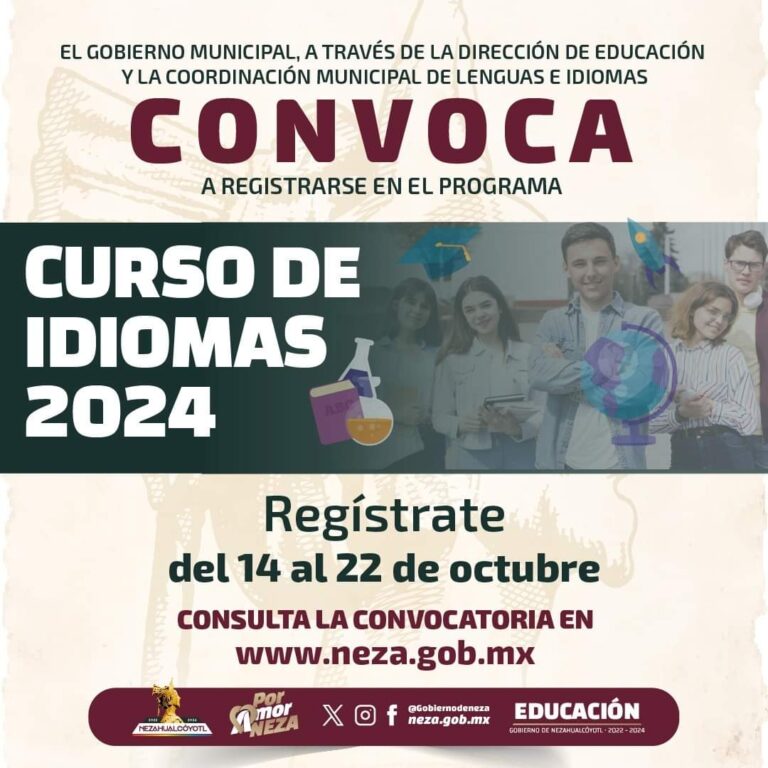 Nezahualcóyotl lanza convocatoria para curso gratuito de inglés dirigido a estudiantes