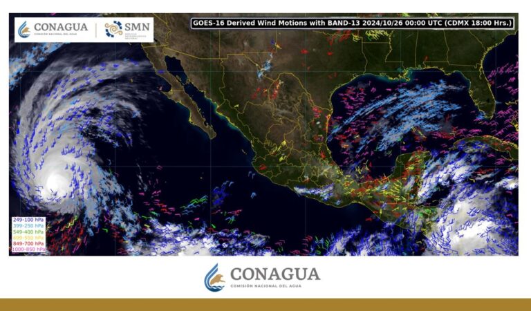Se prevén lluvias muy fuertes en regiones de Chiapas, Quintana Roo y Tabasco, y fuertes en Campeche, Guerrero, Oaxaca, Veracruz y Yucatán