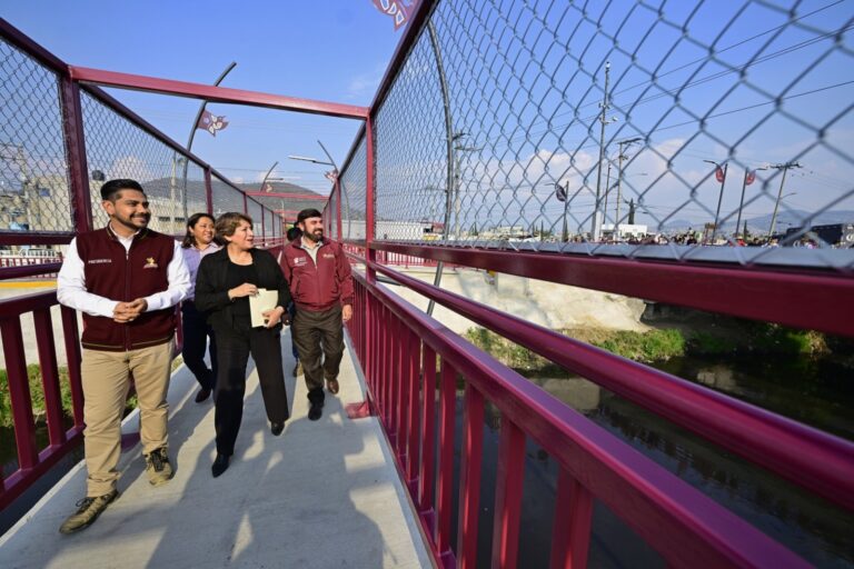 Inauguran el puente peatonal “Los Rosales” en Nezahualcóyotl y Chimalhuacán