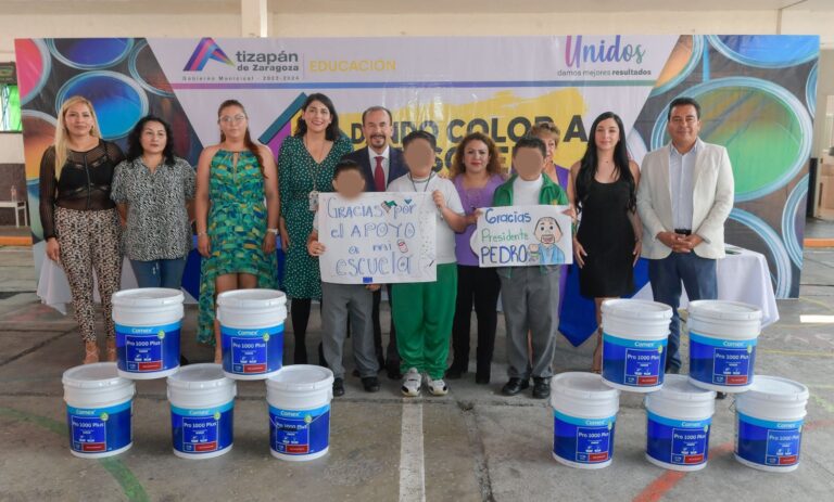 Pedro Rodríguez Villegas impulsa mejora en escuelas de Atizapán con el programa “Dando Color a tu Escuela”