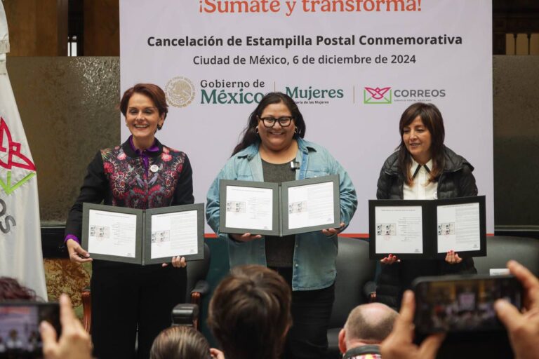 Lanzan Secretaría de las Mujeres, Sepomex y SICT timbre postal para impulsar la igualdad y el combate a la violencia de género