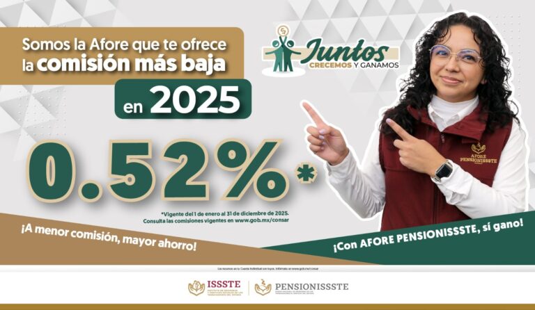 “A menor comisión, mayor ahorro”: Pensionissste anuncia la tarifa más baja del sistema Afore para 2025