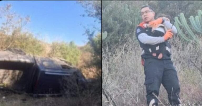 Bebé sobrevive 12 horas en un barranco tras accidente en Guanajuato capital