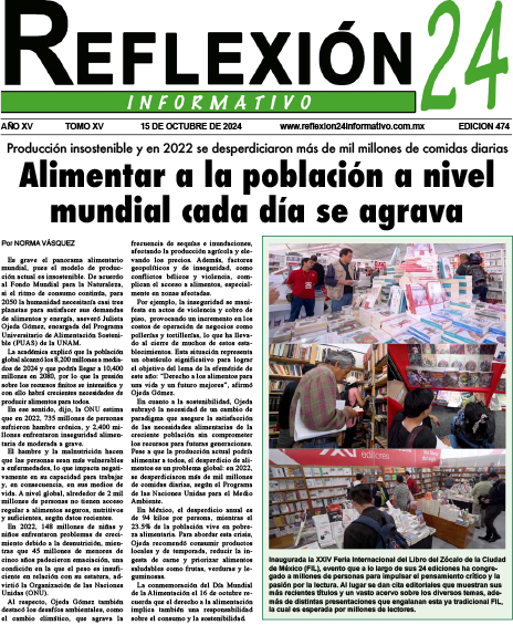 Reflexion 24 No 474 | Alimentar a la población a nivel mundial cada día se agrava
