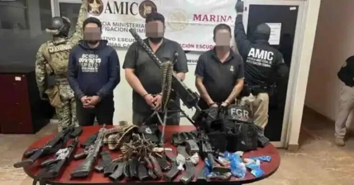 Rescatan a dos menores y detienen a tres personas con armamento en Sonora