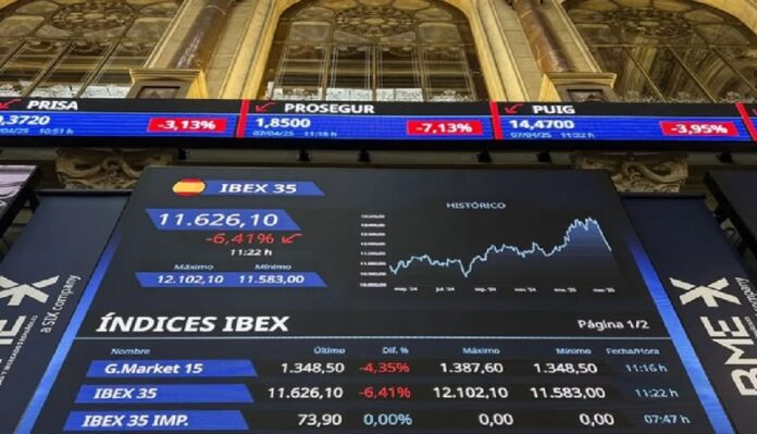 Las bolsas europeas caen en torno al 6 % tras el desplome en Asia por la guerra comercial