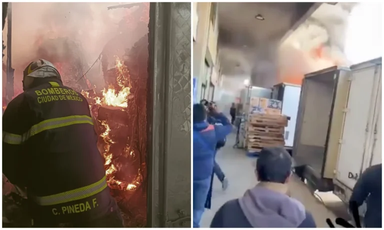 Incendio destruye tres cajas de tráiler en la Central de Abasto de Iztapalapa