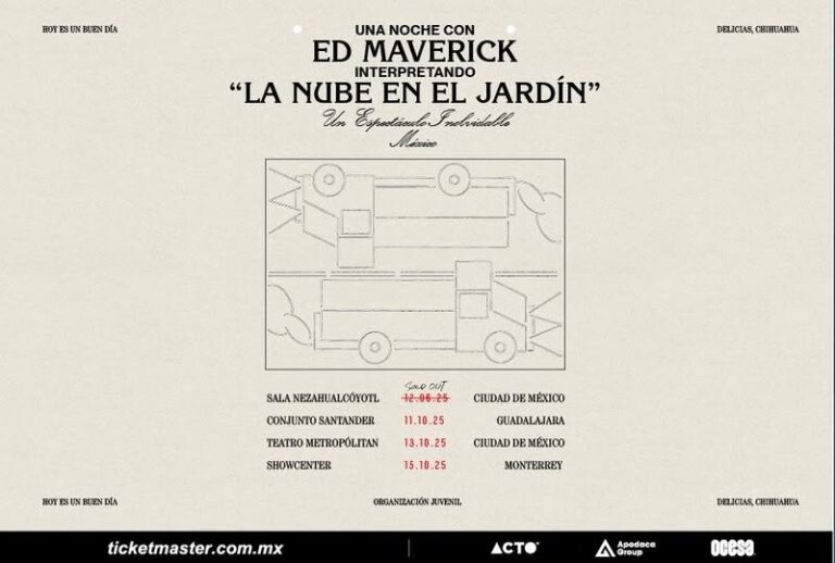 Ed Maverick regresa a los escenarios con La Nube en el Jardín