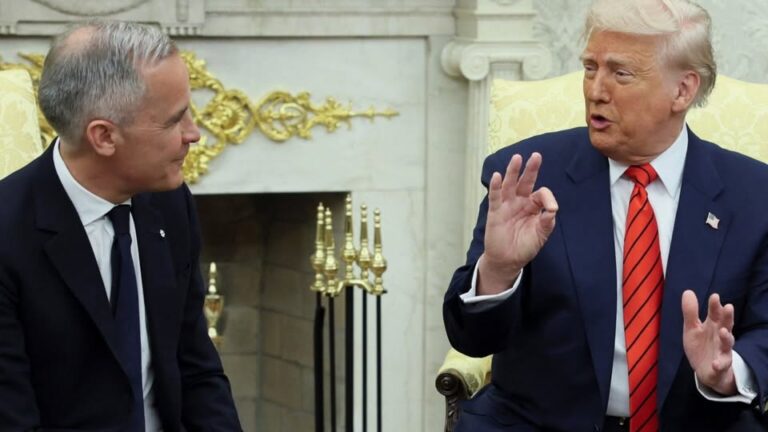 Ante Mark Carney, Trump asegura le “encantaría” nuevo acuerdo comercial con Canadá