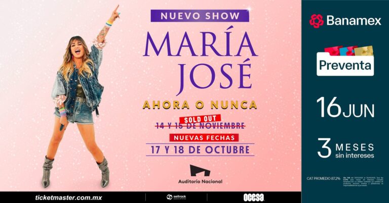 María José suma dos fechas más a su nueva gira “Ahora o Nunca”