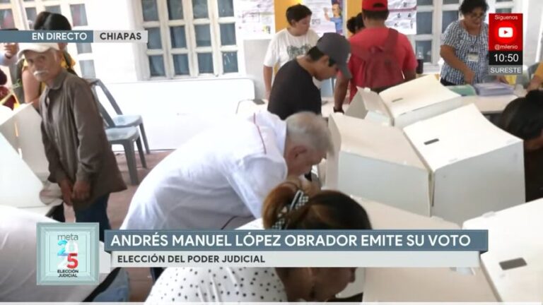 ¡AMLO sí votó! Reaparece en Chiapas y participa en la Elección Judicial que él impulsó