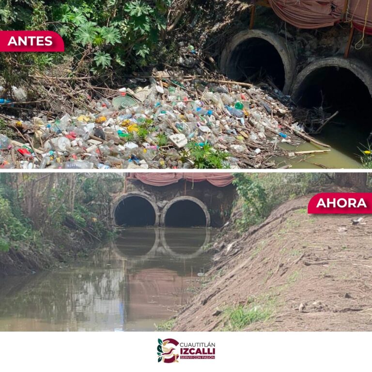 Con trabajos anticipados de desazolve, el Gobierno de Cuautitlán busca prevenir inundaciones en temporada de lluvias