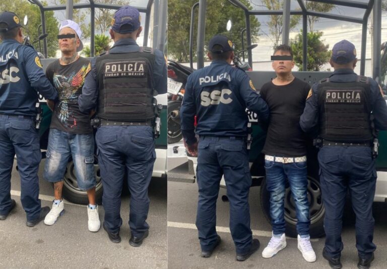 Policía de Álvaro Obregón detiene a dos presuntos responsables de robo a tienda de conveniencia