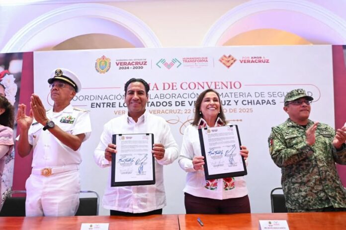 Sur del país se fortalece en seguridad con acuerdo entre Veracruz y Chiapas