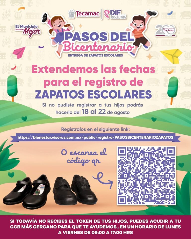 Tecámac amplía registro para zapatos escolares gratuitos del programa “Pasos del Bicentenario”