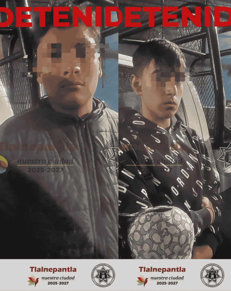 Detienen a dos menores con arma y droga durante operativo en Tlalnepantla