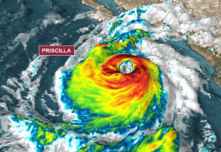 Ciclón ‘Priscilla’ se degrada a tormenta tropical en costas de Baja California Sur