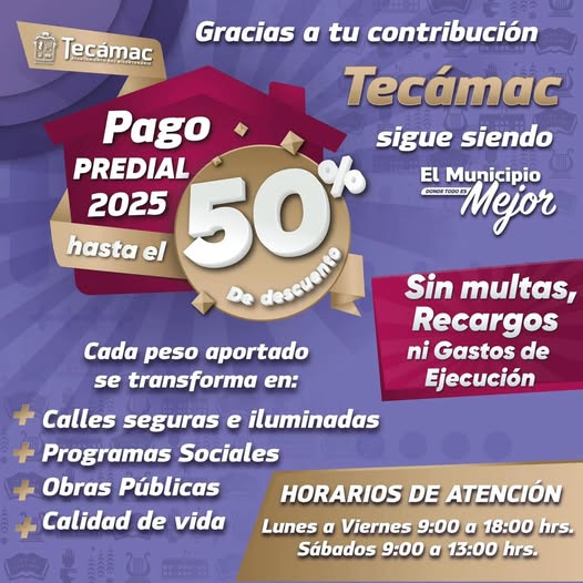 Tecámac lanza descuentos de hasta 50% en predial: “Cada peso vuelve en obras y seguridad”, afirma Rosi Wong Romero
