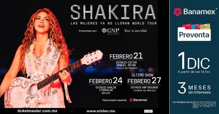 Shakira dará conciertos en México en 2026: fechas, lugares y cuándo comprar boletos