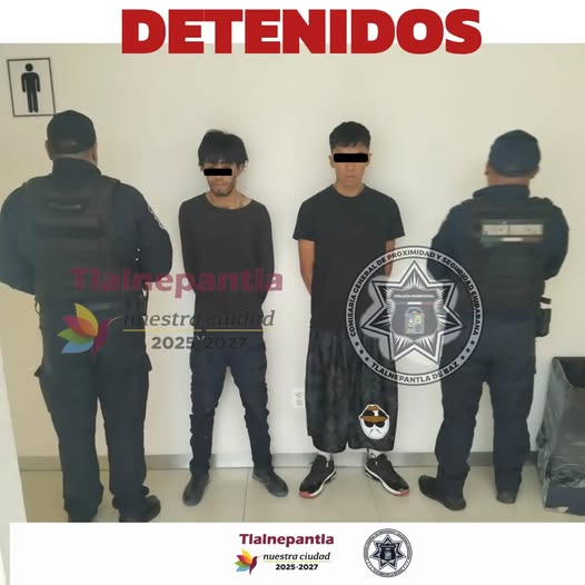 Detienen en Tlalnepantla a dos sujetos que despojaron de dinero a un adulto mayor