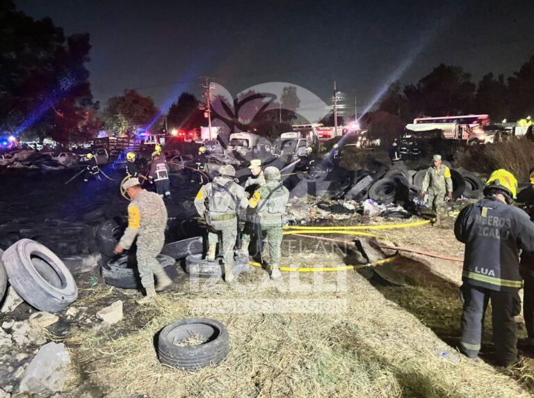 Incendio de llantas en La Capilla es sofocado tras operativo intermunicipal en Cuautitlán Izcalli
