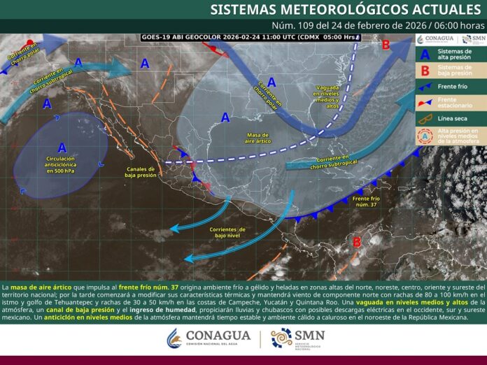 ❄️ Masa de aire ártico provoca frío intenso, heladas y vientos fuertes en gran parte del país