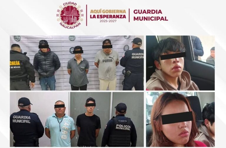 Detienen en Naucalpan a siete presuntos integrantes de banda dedicada al robo de motocicletas