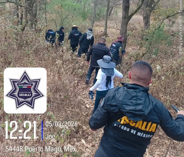 Autoridades realizan nuevo operativo de búsqueda de jovén desaparecido en Tepotzotlán; localizan restos óseos en zona de interés