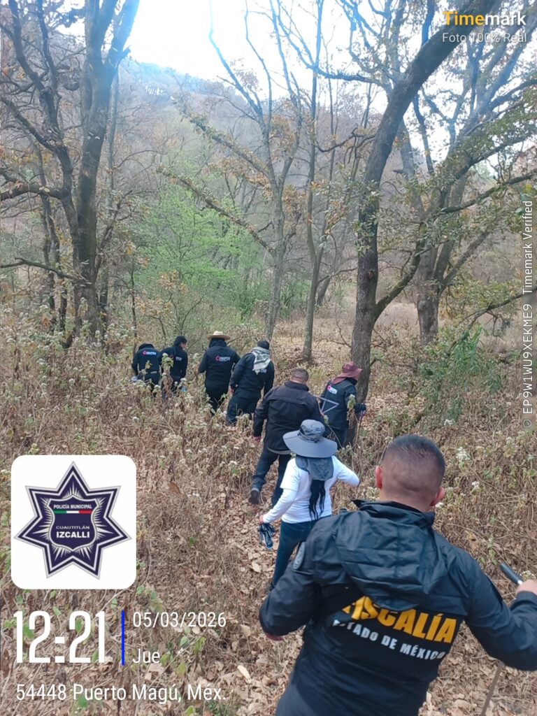 Autoridades realizan nuevo operativo de búsqueda de jovén desaparecido en Tepotzotlán; localizan restos óseos en zona de interés