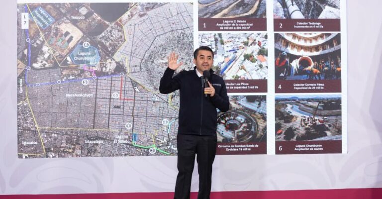 Gobierno federal acelera obras hidráulicas en el oriente del Edomex para contener inundaciones