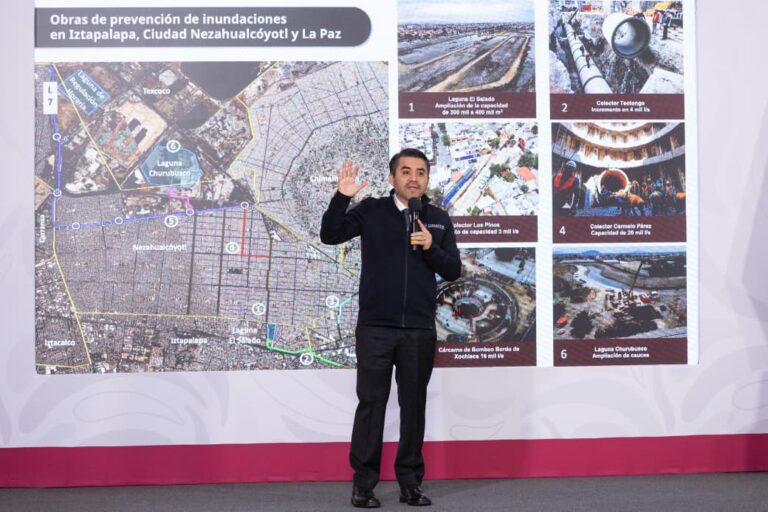 Gobierno federal acelera obras hidráulicas en el oriente del Edomex para contener inundaciones