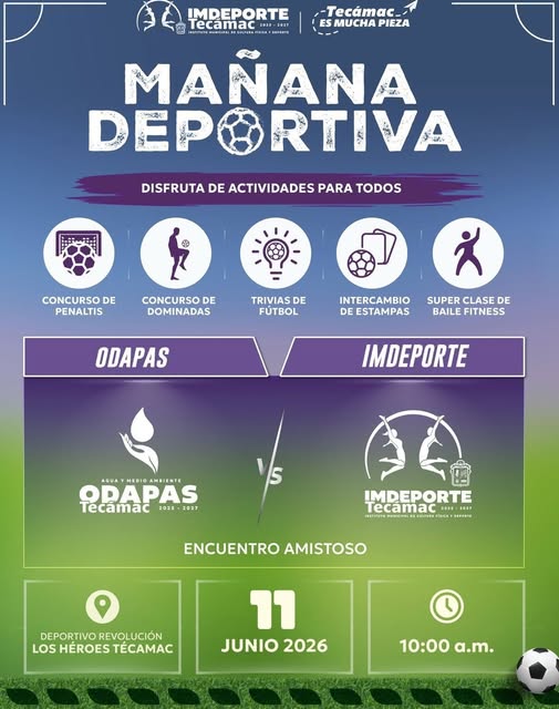 Tecámac se suma al ambiente mundialista con actividades deportivas y recreativas para toda la familia