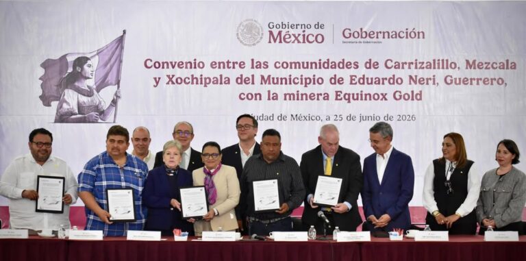 Firman acuerdos para reactivar mina Equinox Gold en Guerrero tras diálogo entre comunidades, empresa y autoridades