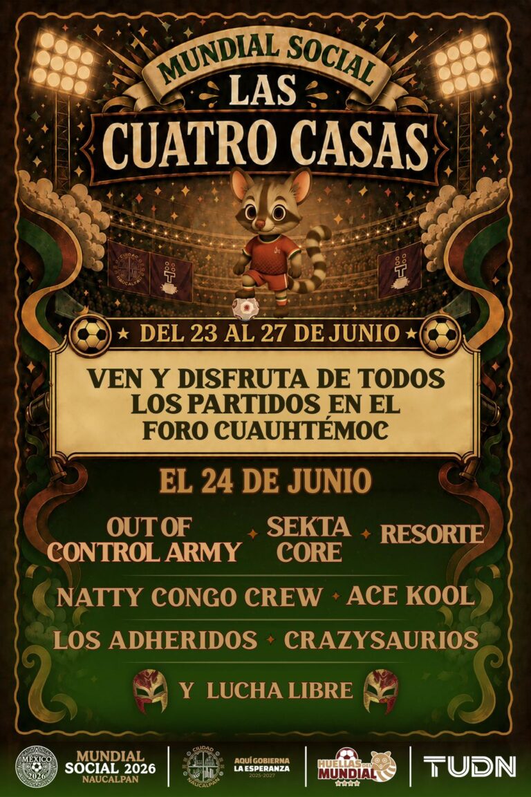 Foro Cuauhtémoc albergará jornada cultural y deportiva durante el Mundial Social de las Cuatro Casas