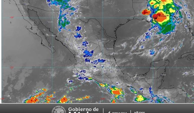 SMN alerta por lluvias muy fuertes en siete estados y temperaturas superiores a 45 grados en el norte del país