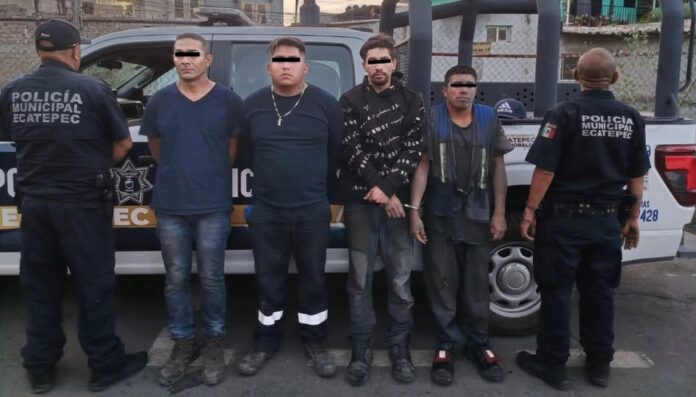 Detienen a cuatro hombres por presunto robo de cable telefónico en Ecatepec