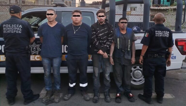 Detienen a cuatro hombres por presunto robo de cable telefónico en Ecatepec