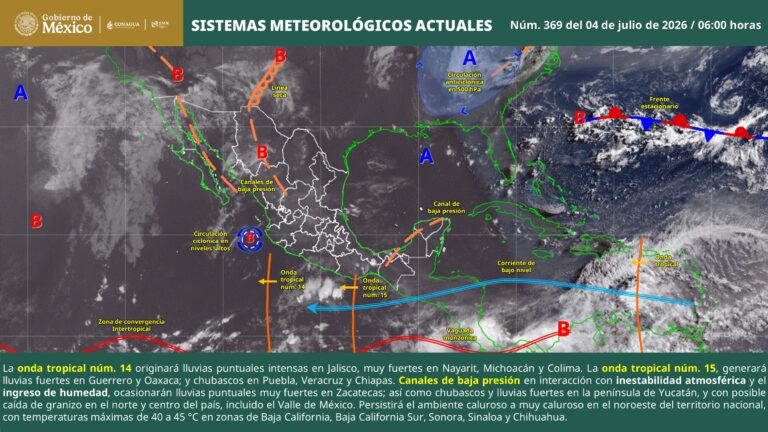 Pronostican lluvias fuertes en CDMX y Edomex; Jalisco tendrá precipitaciones intensas este sábado