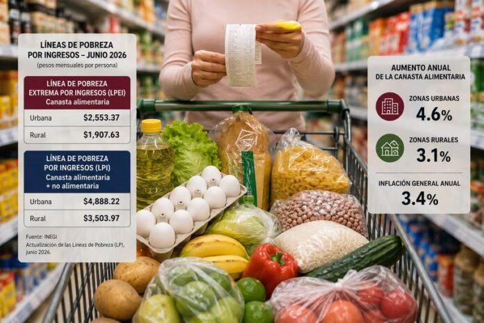 Canasta alimentaria urbana aumenta por encima de la inflación; INEGI actualiza líneas de pobreza en México