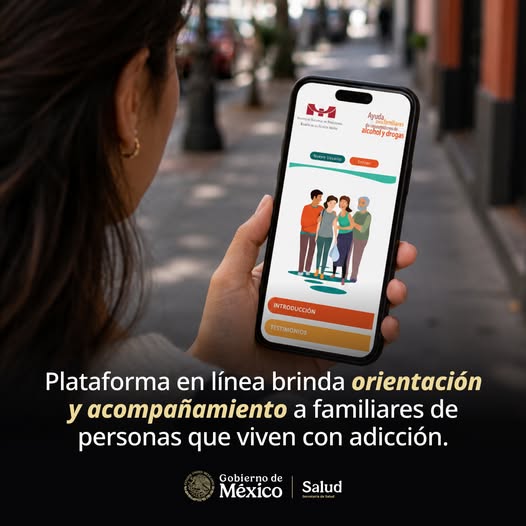 INPRFM ofrece apoyo gratuito a familias de personas con adicciones mediante plataforma disponible las 24 horas