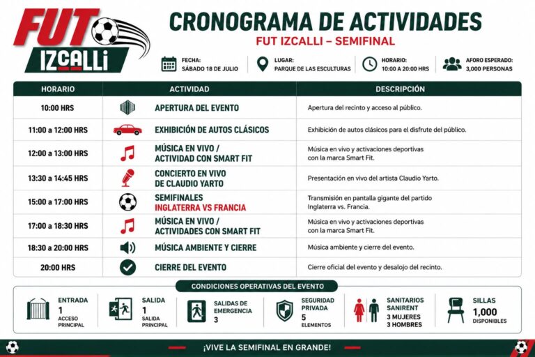 Fut Izcalli reunirá autos clásicos, música y el duelo Inglaterra-Francia en pantalla gigante
