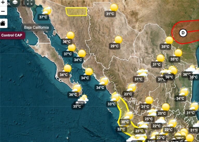 Lluvias muy fuertes golpearán el occidente del país; inicia onda de calor en Baja California, Sonora y Baja California Sur