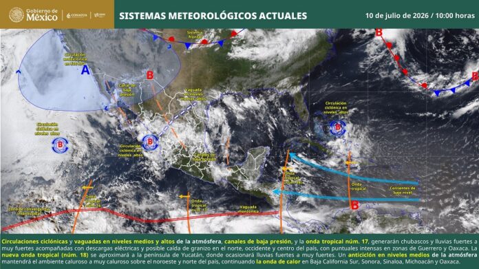 Lluvias intensas azotarán Guerrero y Oaxaca; Valle de México mantendrá precipitaciones fuertes este viernes